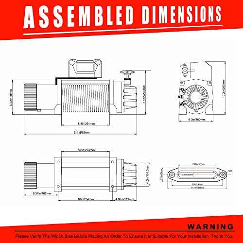 Tyt 10000 Lb Electric Winch Kits, 12V Winch With Red Synthetic Winch Rope, Waterproof Ip67 Winch For Jeep Truck Off-Road Towing Recovery, W/Wireless Remotes And Wired Handle #TOP2