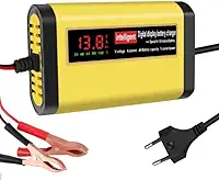Carregador Bateria Carro Moto 12v Carregamento Inteligente Automotivo Digital Com Visor Portatil