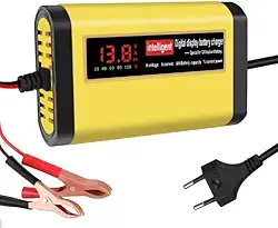 Carregador Bateria Carro Moto 12v Carregamento Inteligente Automotivo Digital Com Visor Portatil