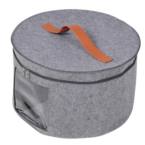 PRETYZOOM Hats Organizer for Men Women Hat Boxes Storage Case for Travel Round Lid