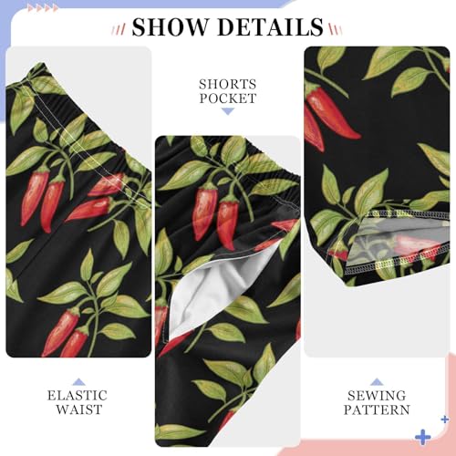 ZZXXB Chilli Tree Boys Long Pants Soft Trousers Elastic Waist Kids Lounge Bottoms with Pockets S-XL4