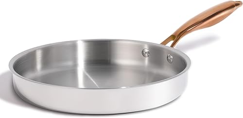 Miniatura 9 de CAROTE Sartén profunda de acero inoxidable de 10 pulgadas con tapa, sartén de 5.5 cuartos de galón con boquilla de vertido, utensilios de cocina de