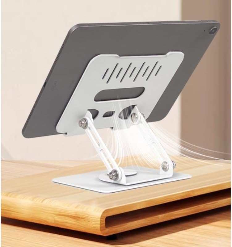 Carbon Steel Book Stand Portable Folding Reading Rack 360° Rotation Holder