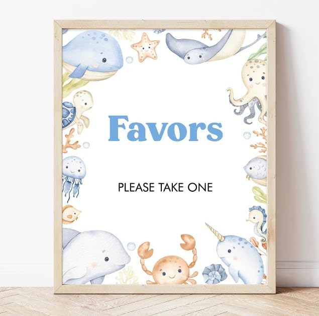 Cartel de recuerdo personalizado de niño bajo el mar, póster de baby shower, decoración de lienzo para pared de océano, baby shower, letrero azul