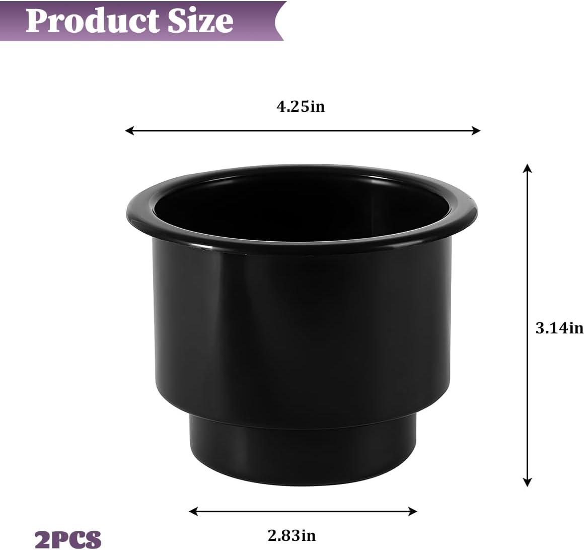 Car Cup Holder Insert, 2PCS Drop-in Anti-Spill Plastic Vehicle Beverage Drink Can Holder, Automotive Interior Water Bottle Stand, Universal for SUV Automobile Truck image 2