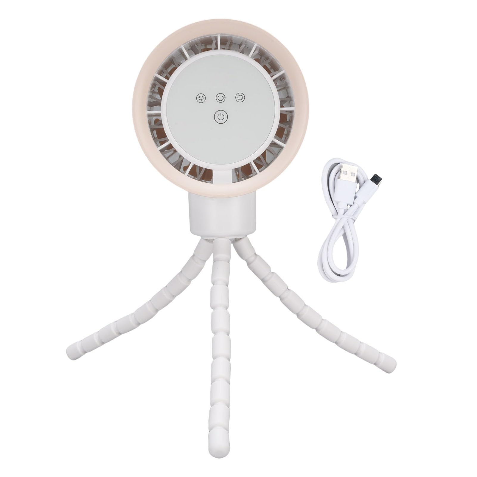 Ventilatore per Passeggino a Batteria con Display Digitale, Ventola con Clip per Oscillazione a 360 Gradi, Ventola Flessibile per Treppiede Portatile Ricaricabile da 4000 MAh per