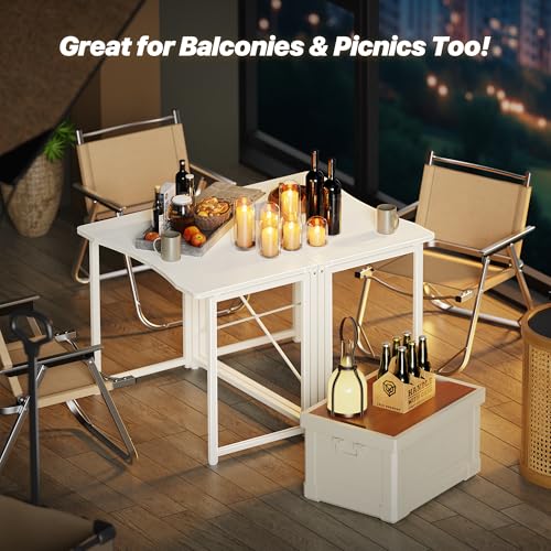 Image of Huuger Folding Desk for Small Spaces, 31.5 Inch Foldable Computer Table
