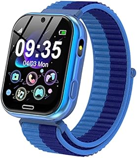 Smartwatch Kinder - Smart Watch Kids Telefon Uhr mit Schrittzähler Anruf SOS Spiele Musik Kamera Wecker Hörbuch Gewohnheit, Kinderuhr Telefonieren für Jungen Mädchen 3-12 Jahre Geschenk (Blau)