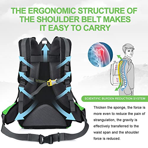 INOXTO lightweight Hiking Backpack 35L/40L Hiking Daypack with Waterproof Rain Cover for Travel Camping Outdoor Men and Women - Image 3