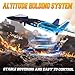 BEZGAR RC Airplane, 2.4GHZ Remote Control Airplane, Gesture Remote Control Plane, 360° Flip Fighter Jet Toy, Toys for Ages 8+ with Colorful LED Navigation Lights Blue