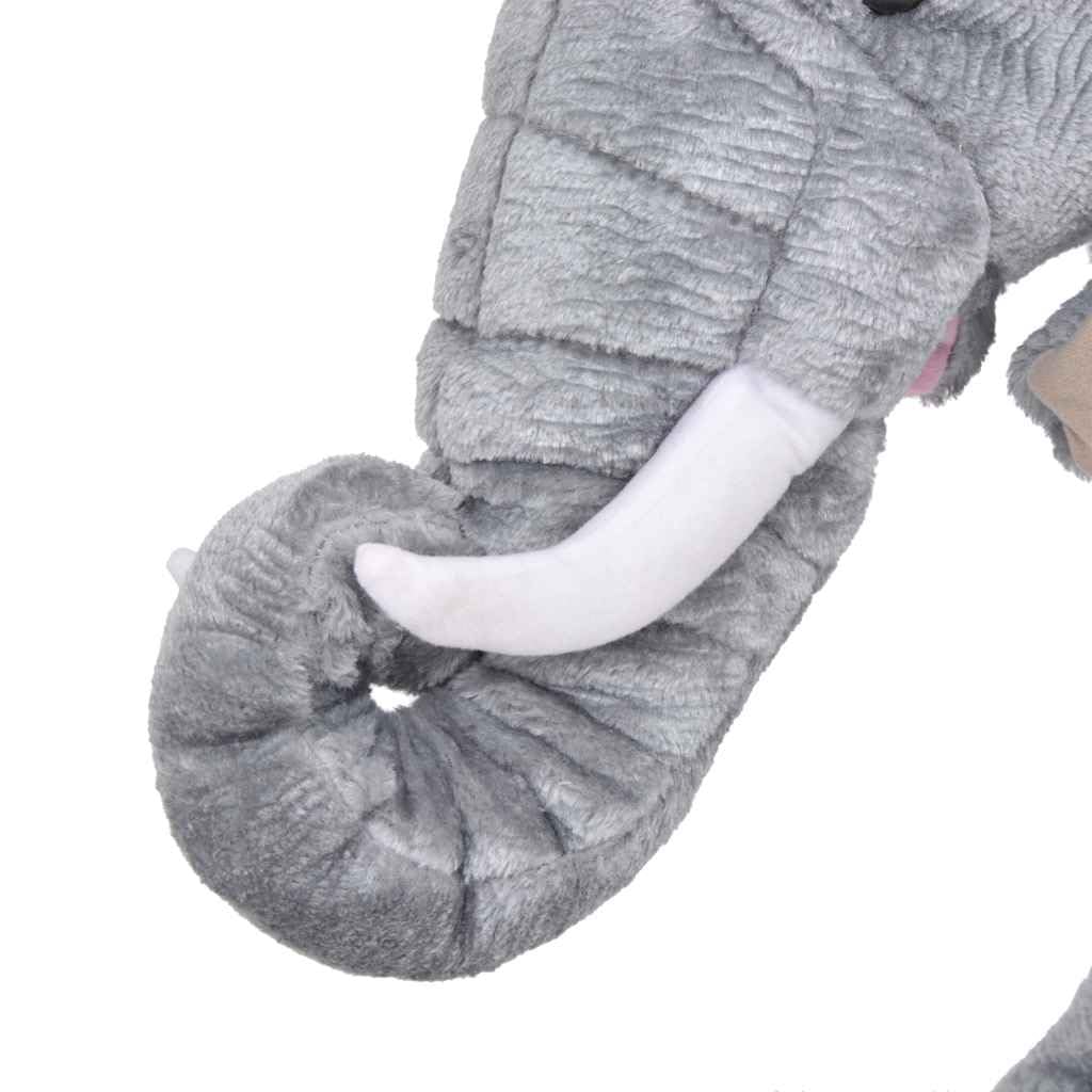 Pluszowe zwierzątko, słoń, stojący, pluszowy, szary, XXL, z poliestru, 76 x 62 cm, obciążenie do 100 kg, przytulanka i zabawka do siedzenia do pokoju dziecięcego, prezent dla niemowląt, małych