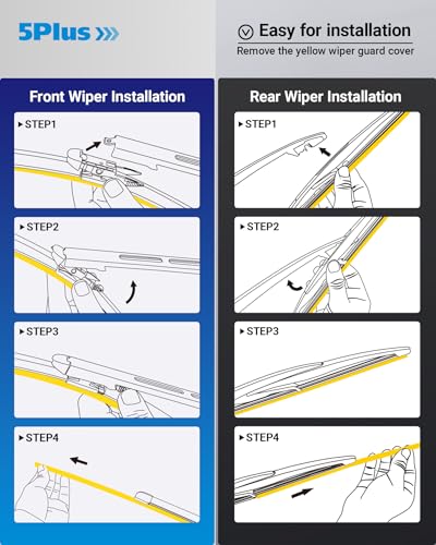 Image of Wipers Replacement for Ford Escape 2008-2012 Windshield Wiper Blades,20 inch+20 inch Windshield Wipers with 12 inch Rear Wiper Blade - Factory Fit & All-Season OEM Quality (Pack of 3)