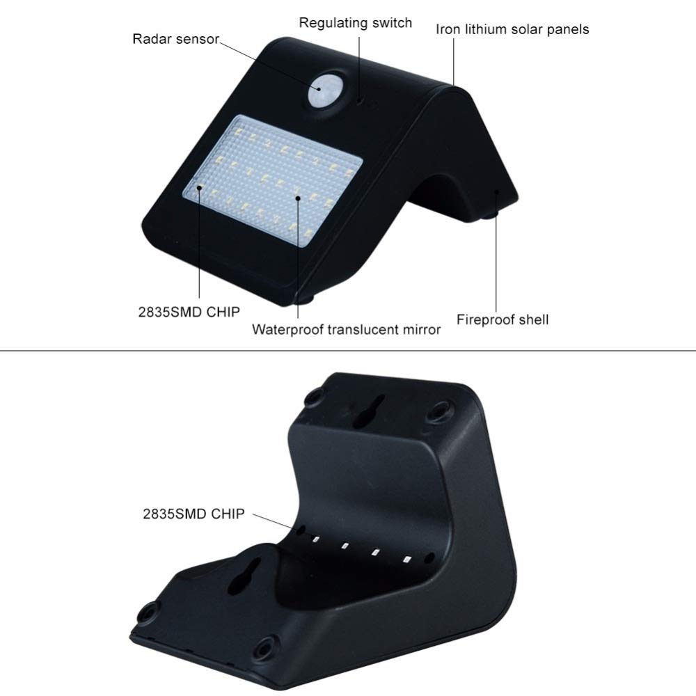 HHF LED Bulbs Lamps, LED Light LED 4 Modos 450 Lumen IP65 IP65 A Prueba de Agua SMD 2835 con Sensor de Movimiento Diodo LED Lámpara Solar Azul (Wattage : 4 Pieces)