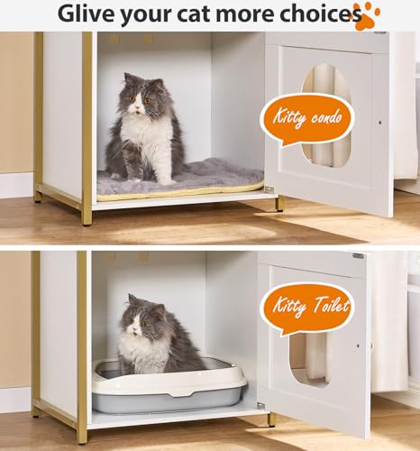 BEWISHOME Caixa de areia para gatos, caixa de areia oculta para sala de estar, caixa de areia grande
