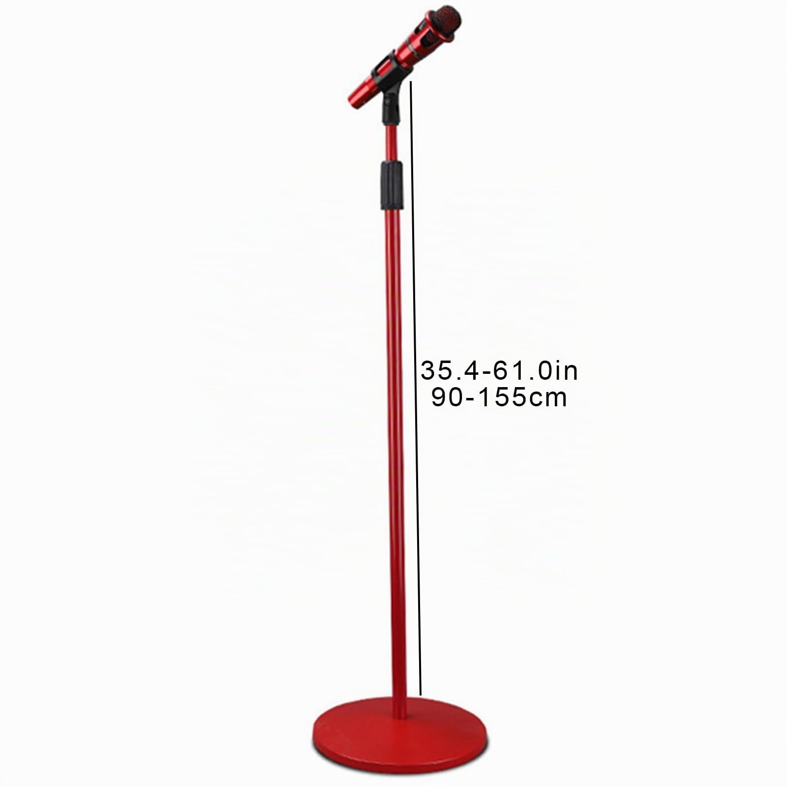 Soporte Microfono pie, Soporte de Suelo para Micrófono de Metal Ajustable de alta Resistencia, Adecuado para Cantar/Transmitir en vivo/Escenario, con Base Redonda Ponderada, Soporte Micro ( Color : B