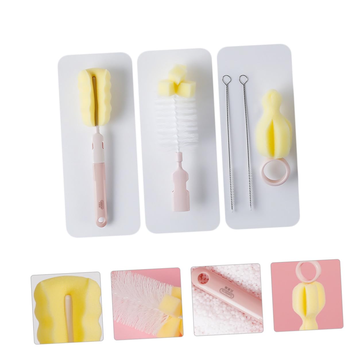 FRCOLOR 3sets Spazzole Per e Pannolini Per Bottiglie e Pannolini Facile Usare Compatibile Ppsu