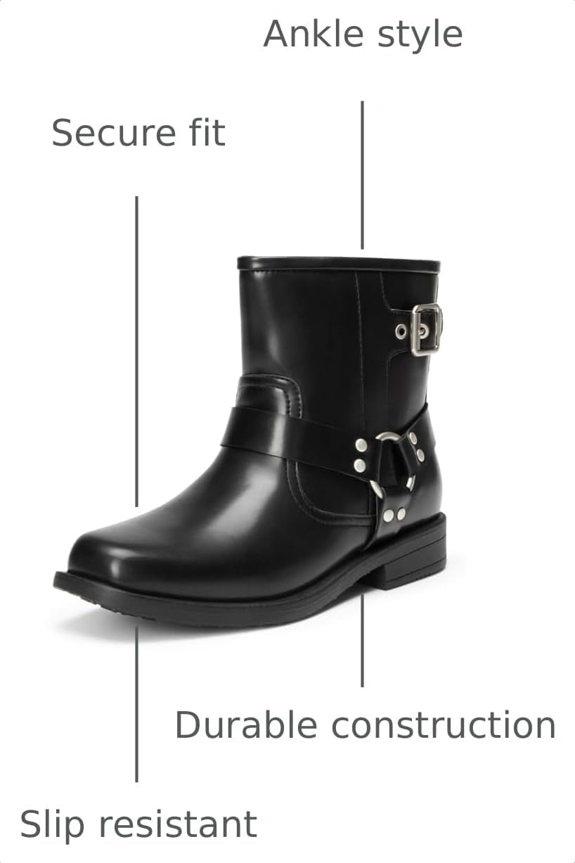 DREAM PAIRS Girls Combat Boots with Side Zipper Ankle Booties Shoes