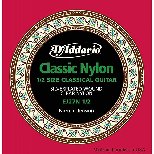 D’Addario EJ27N-1/2 tirant normal – Jeu de cordes pour guitare classique 1/2 - Les Beatles, Paul McCartney, John Lennon, RIngo Starr, George Harrison D'Addario EJ27N-1/2 tirant normal - Jeu de cordes pour guitare classique 1/2
