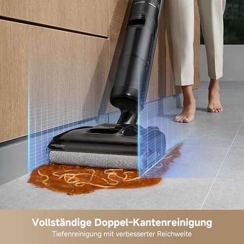 dreame H12 Pro FlexReach Nass- und Trockensauger, Flaches 180°-Design, Trocknung in 5 Minuten, 18 kPa Saugkraft, 90 °C Heißwäsche, Doppel-Kantenreinigung, Reinigung in 50 Minuten
