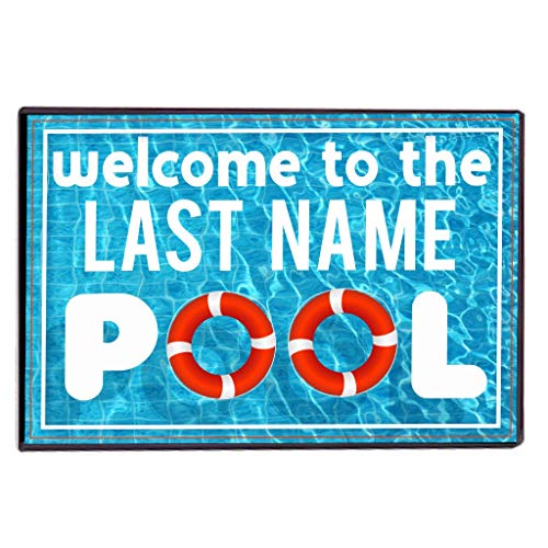Victory Home Accessory: Custom Swimming Pool Doormat - Welcome to The Pool Door mats - Custom Last Name Floor Mat 24x36 inches