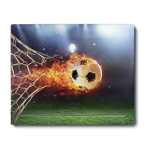 Image of MightySkins Skin Compatible with Alienware X16 R1 (2023) Full Wrap Kit - Flaming Soccer Ball | Protective, Durable, and Unique Vinyl Decal wrap Cover | Easy to Apply & Change Styles | Made in The USA