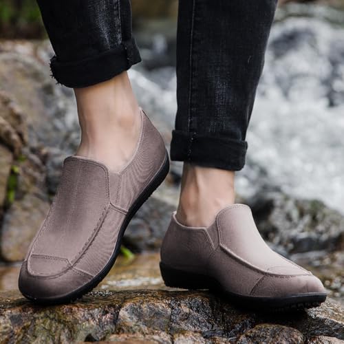 Rojeam Chef Shoes Men Lightweight Kitchen Shoes Women Work Shoes Waterproof Garden Hospital Restaurant Food Service Shoes, Brown, 7.5 US