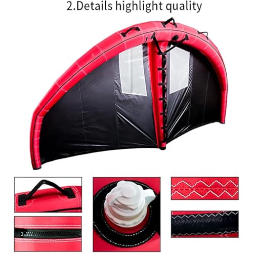 Inflatable Surfing Wing, Handheld Surf Sail Kitesurfing Wing Windsurfing Sail Surfing Foil Wing for Paddle Board Water Sports, with Window,5㎡ - Thumbnail 4
