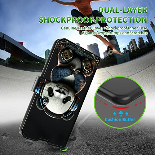 Rwutytiul For Wiko Life 3 Wallet Case With Credit Card Holder And Kickstand, Shockproof Flip Cover With Convenient Card Slots Phone Case For Wiko Life 3 U316At, Panda #TOP6