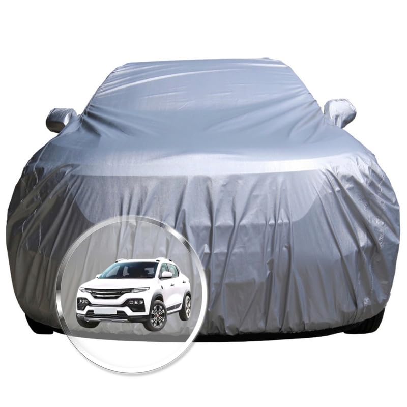 Image of NEODRIFT 'CrystalTech' Car Cover for Renault Kiger (100% Water-Resistant, All Weather Protection, Tailored Fit, Multi-Layered & Breathable Fabric) (Colour: Crystal Silver)