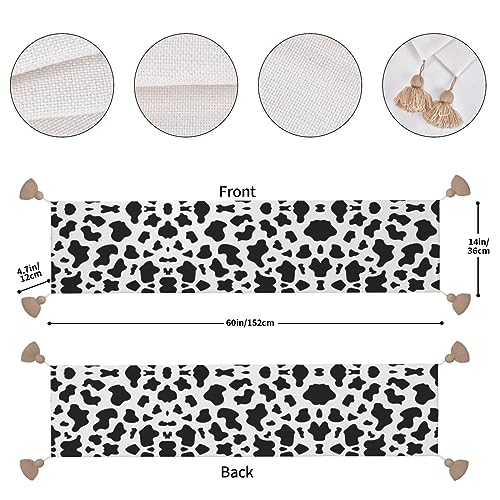 Chemin de table rustique léopard noir et blanc au design raffiné - 3