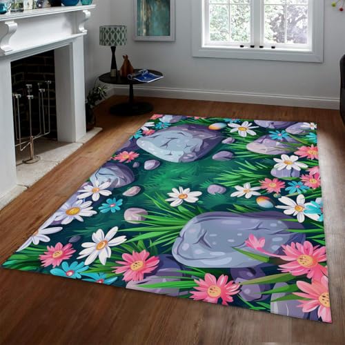 Tapis doux poils bas 160x230cm antidérapant et facile à nettoyer - 3