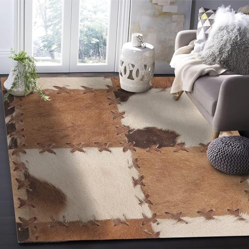 Tapis de salon marron vintage style ferme rétro pour une chambre chaleureuse - 4