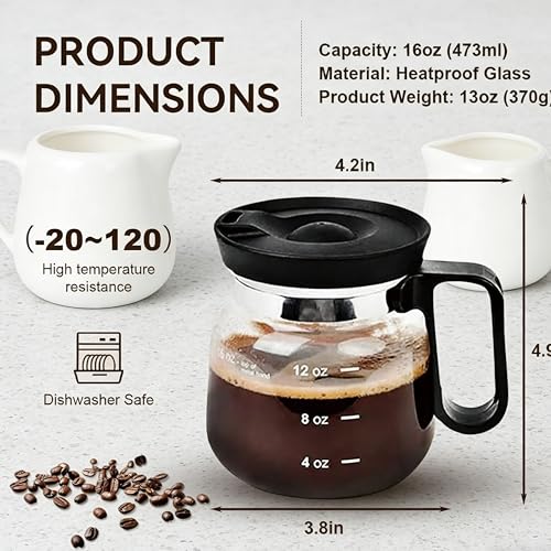 Taza de vidrio con forma de cafetera 16 oz miniatura 4