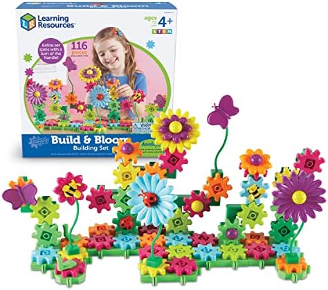 Learning Resources Gears! Gears! Gears! Build & Bloom Building Set, STEM Learning Toy, 116 Pieces, Ages 4+