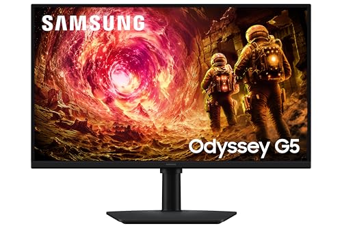 Samsung Moniteur Gaming Odyssey G5 (S27FG506EU), Flat, 27", 2560x1440 (QHD), IPS, 180 Hz, 1ms, Compatibilité G-Sync, HDMI, Display Port, Entrée audio, HAS, Pivot