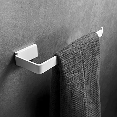 Beelee Towel Ring Wall Mount, Towel Rail White, SUS304 Stainless Steel, Open-Arm Design Single Bar, BA19905W Cover