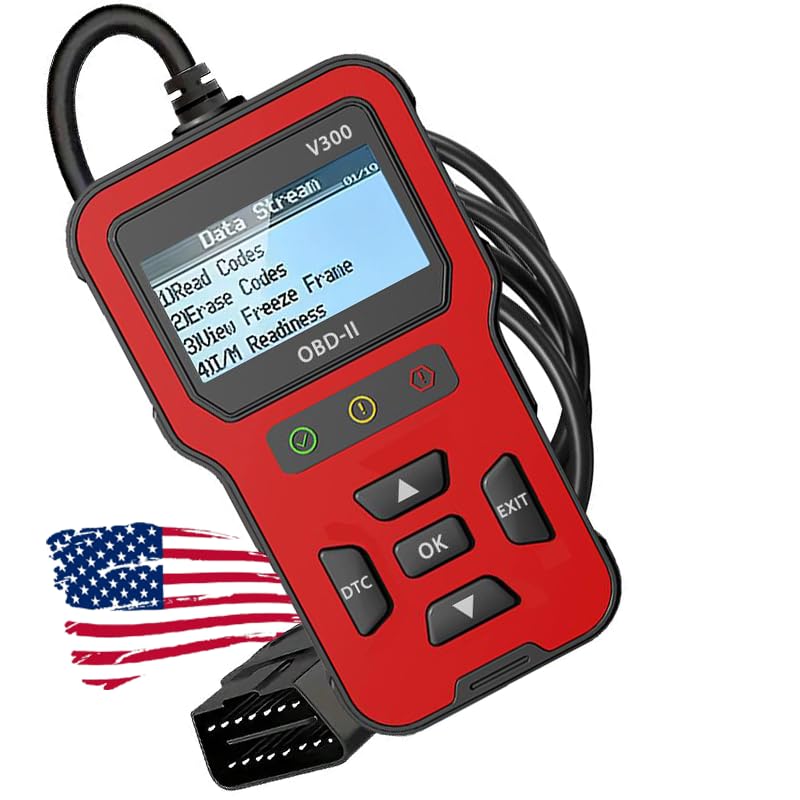 OBD V300 2 Scanner Check Engine Clear Code Reader Live Data Freeze Frame I/M Readiness Vehicle VIN Lookup Emissions Test Battery Voltage Test Works on All 1996 and Newer Gas Vehicles