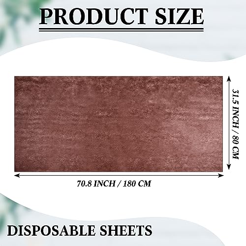 Image of Tatuo 50 Pieces 31 x 70 Inches Disposable Bed Sheets Waterproof Bed Cover Massage Table Sheet Non-woven Fabric for Spa, Lash, Beauty Salon, Waxing, Hotels(Brown)
