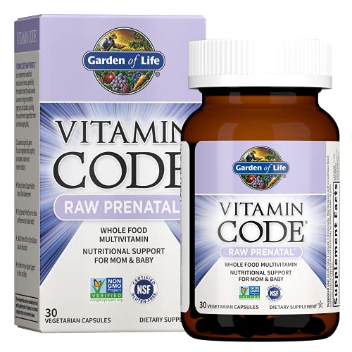 Garden of Life Vitamin Code Raw Prenatal Multivitamin, Whole Food Prenatal Vitamins with Iron, Folate not Folic Acid, Probiotics, Best Vegetarian Non-GMO Gluten Free Prenatals for Women, 180 Capsules