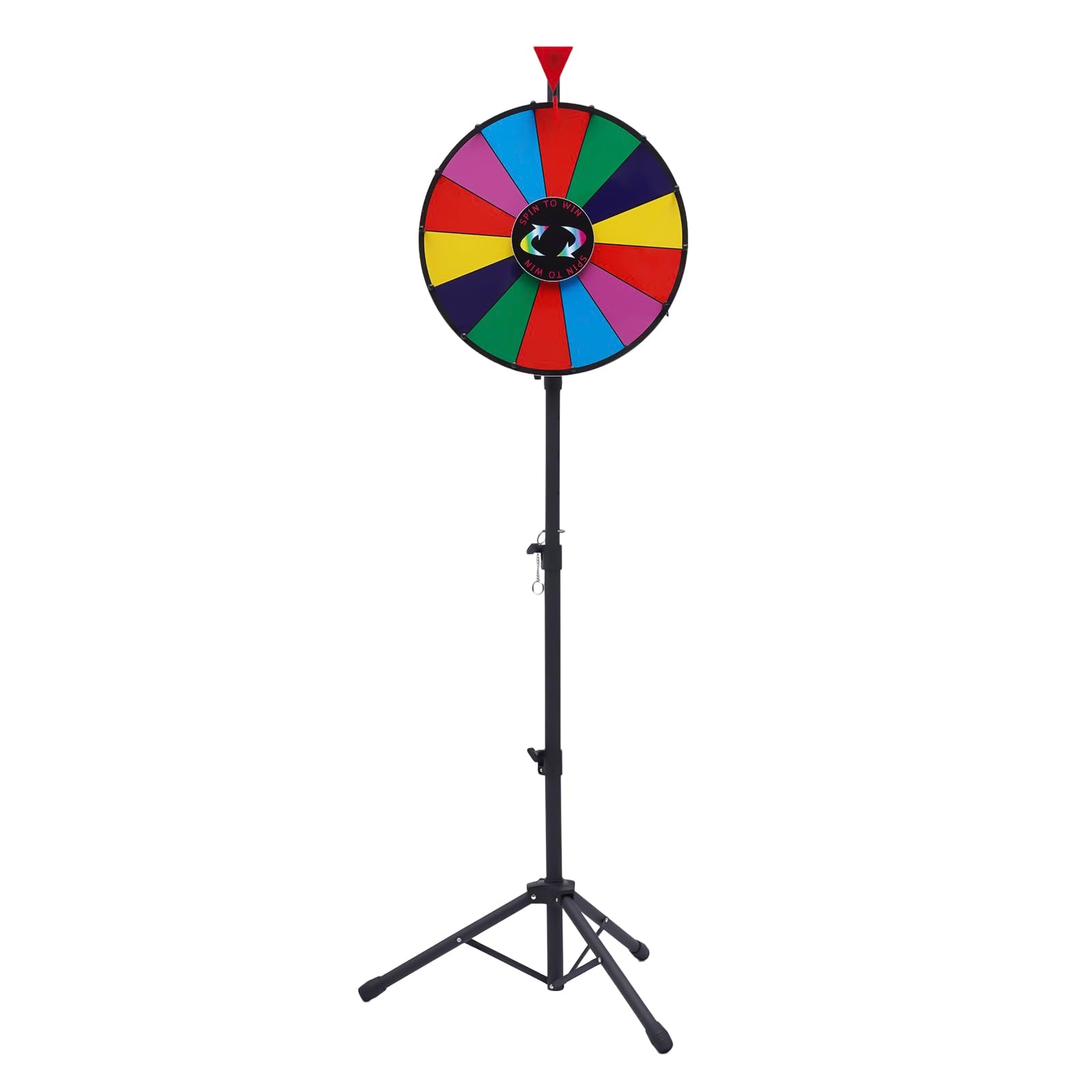 Eieblek 18 Inch Spinning Prize Wheel, 14 Color Slots Heavy Duty Spinner, Height Adjustable Roulette Spinning Game, Tripod Floor Stand, for Party Carnival Tradeshow