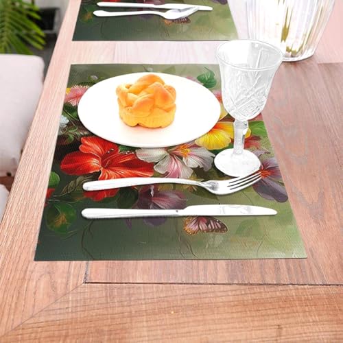 Sets de table en PVC tissé pour repas de mariage et dîners de fête chic - 4