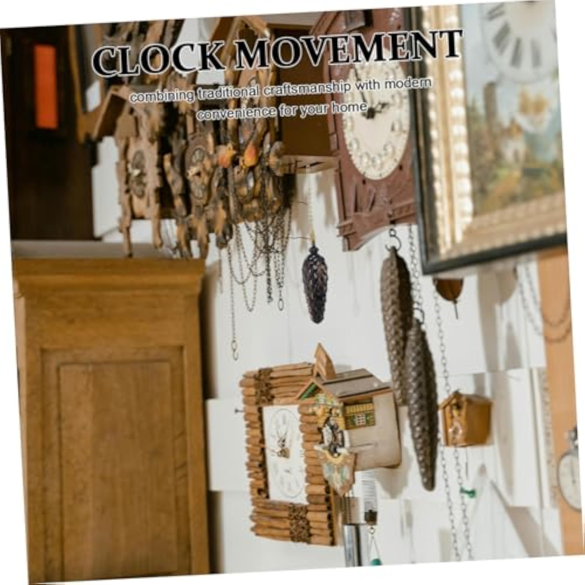 2pcs Vintage Cuckoo Clock with Pendulum