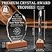 Personalized Crystal Trophy Award with Wood Base - Customized Engraved Text and Logo on Glass Plaque - Appreciation Gift for Employees,Coworker,Boss,Retirement Recognition,Thanks Gifts (Appreciation)
