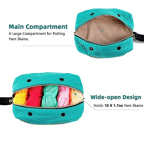 Image of MYBAGZING Small Crochet Bag Organizer - Knitting Bag - Yarn Storage Organizer - Yarn Bag for Crocheting - Yarn Holder for Crochet Accessories, Knitting Needles, Crochet Hooks, Knitting Gifts