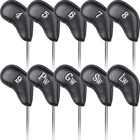 CRAFTSMAN GOLF Black Leather Iron Headcover Set Cover