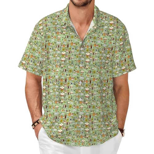 Chemise manches courtes homme imprimé cochon d'Inde décontractée et douce