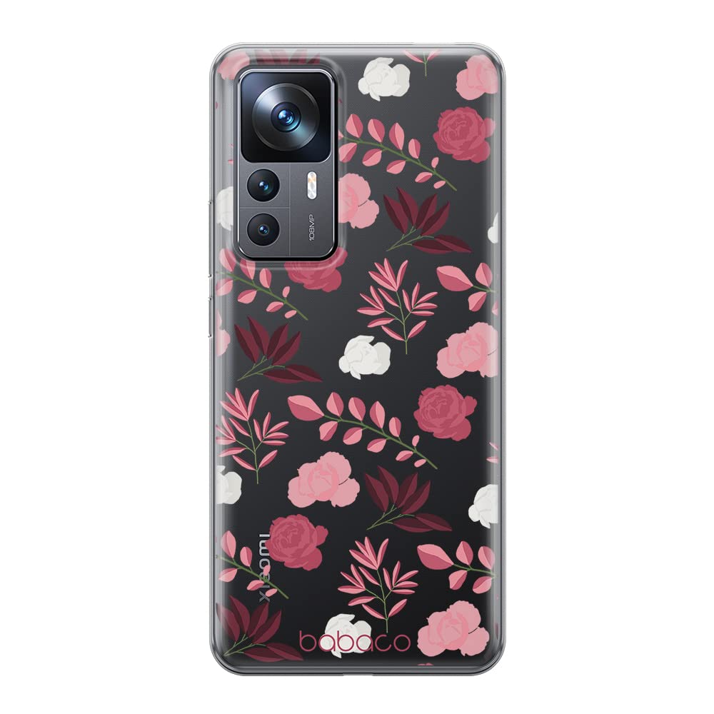 Babaco ERT GROUP mobile phone case for Xiaomi 12T/12T pro/K50 Ultra original and officially Licensed pattern Flowers 020 optimally adapted to the shape of the mobile phone, partially transparent