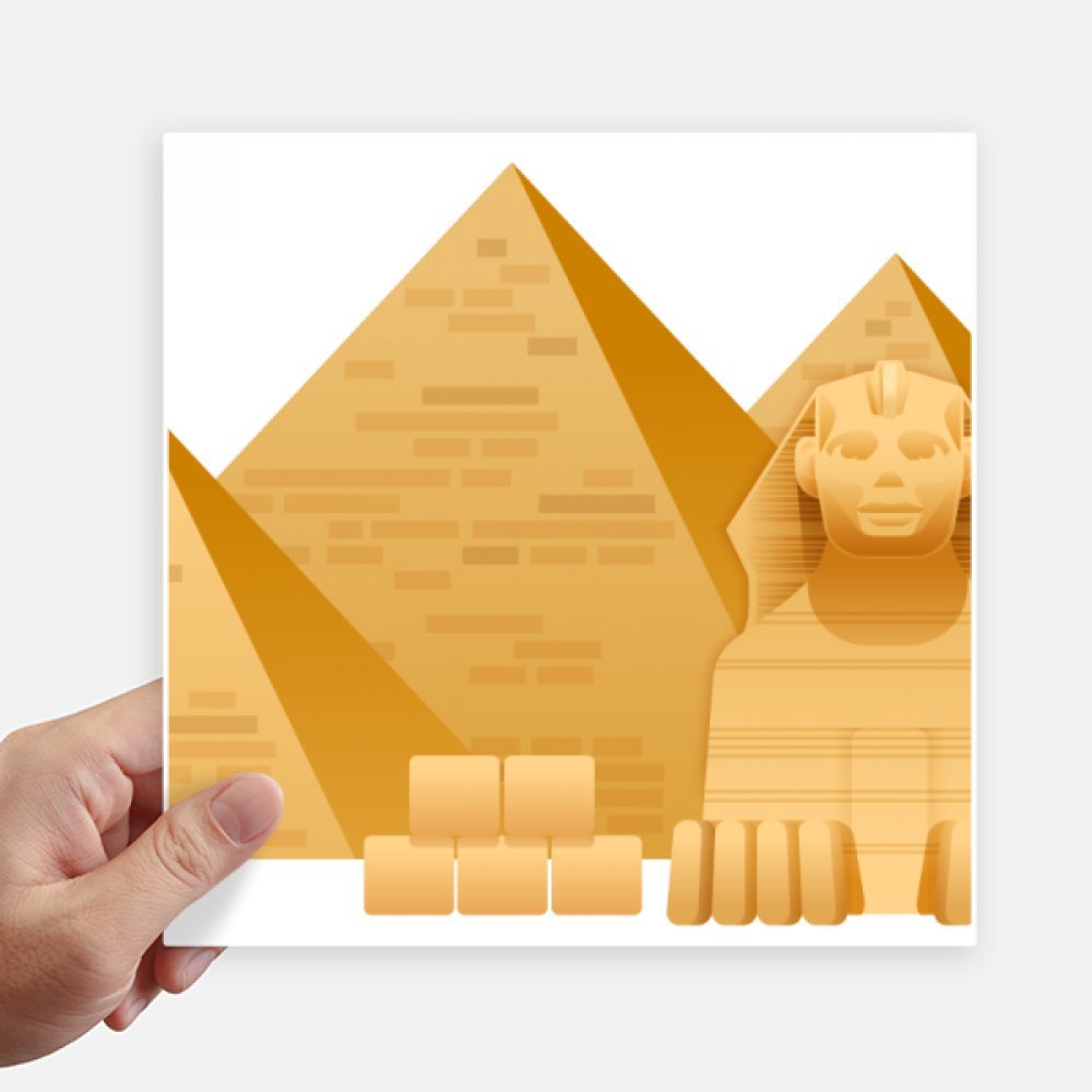 Autocollant carré Egypte Pyramide Sphinx 20 cm DIYthinker pour déco mur et ordinateur
