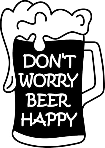 SoulArt Don't Worry Beer Happy Wall Sticker Bar Cafe Restaurant Wall Sticker Funny Quote Decal Cut Vinyl (42 x 59 cm) SoulArt Don't Worry Beer Happy Wall Sticker Bar Cafe Restaurant Wall Sticker Funny Quote Decal Cut Vinyl (42 x 59 cm)