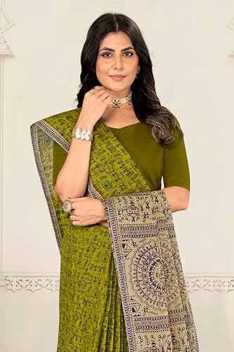 Image of TAMAIRA FASHION Mulmul Pure Cotton Saree For Woman Warli Printed |Office Wear Daily Wear Sarees For Women Without Blouse Piece(Available in 16 Colours)